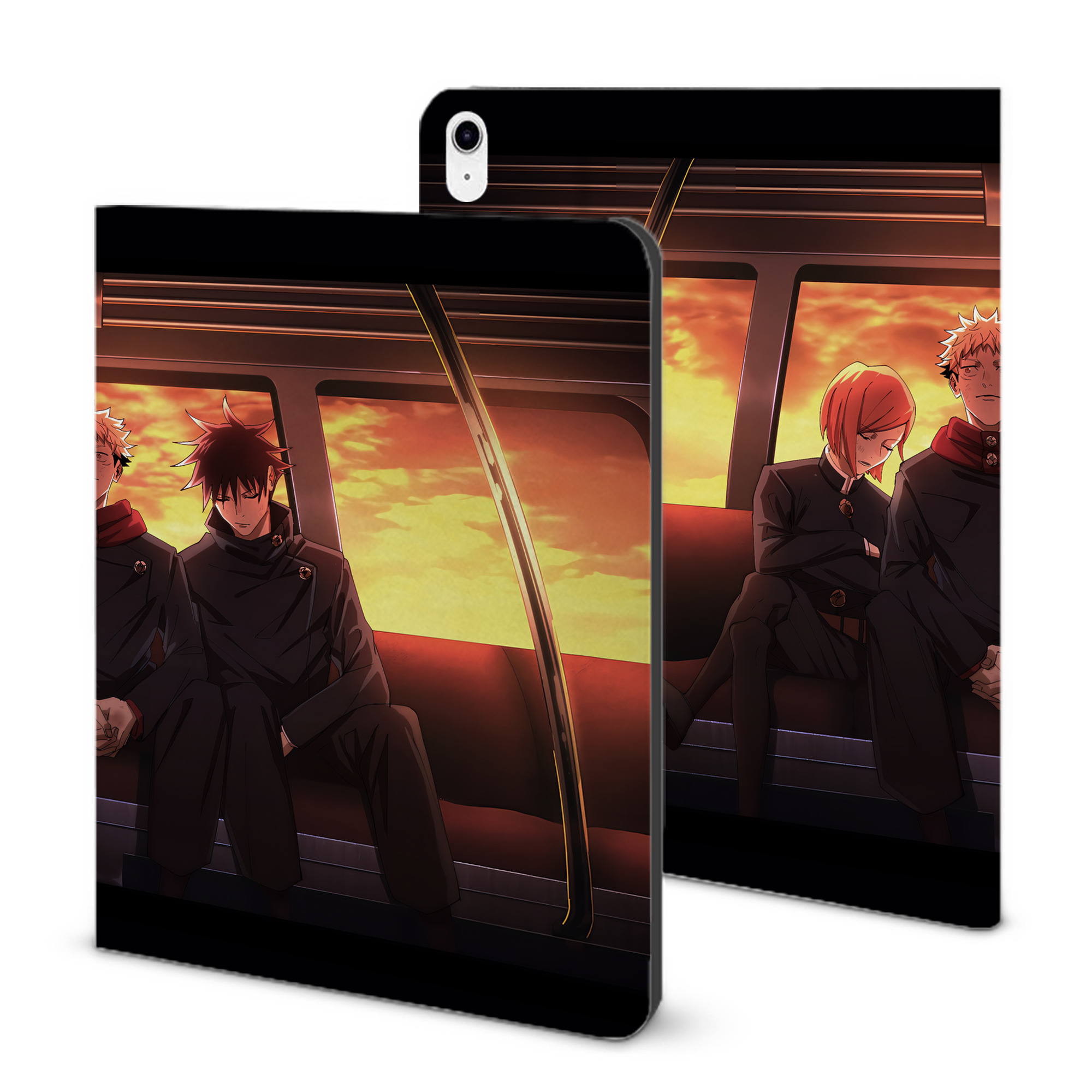 （画像用） 呪術廻戦 Jujutsu Kaisen IPad ケース ブック型 PUレザー TPU 耐衝撃 軽量 薄型 ペン収納なし 全面保護 IPad 各モデル対応